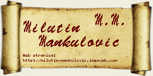 Milutin Mankulović vizit kartica